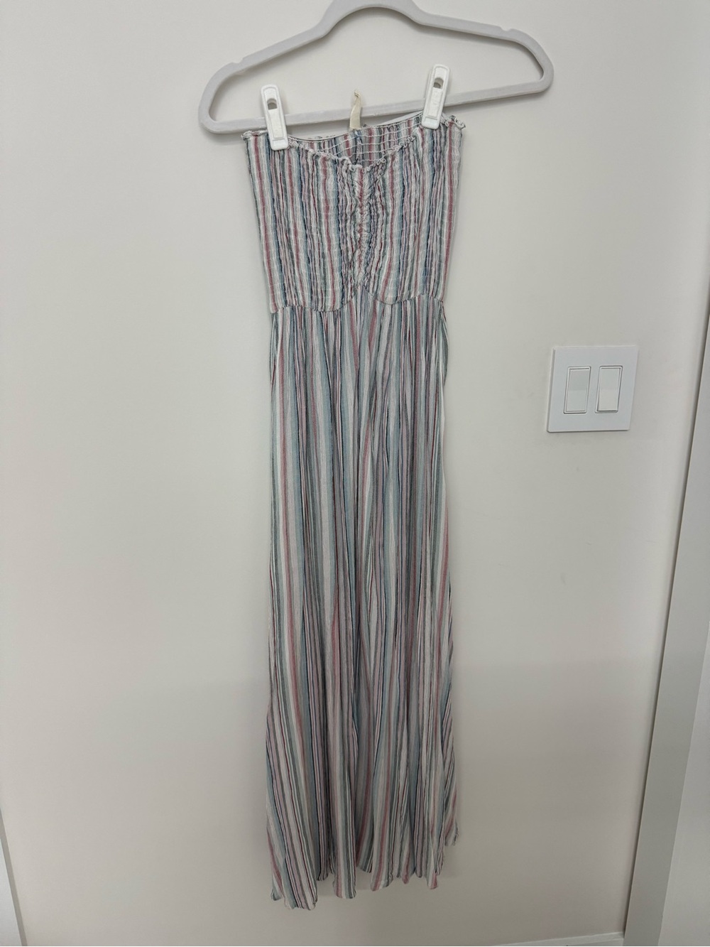 Elan Multicolor Striped Strapless Dress